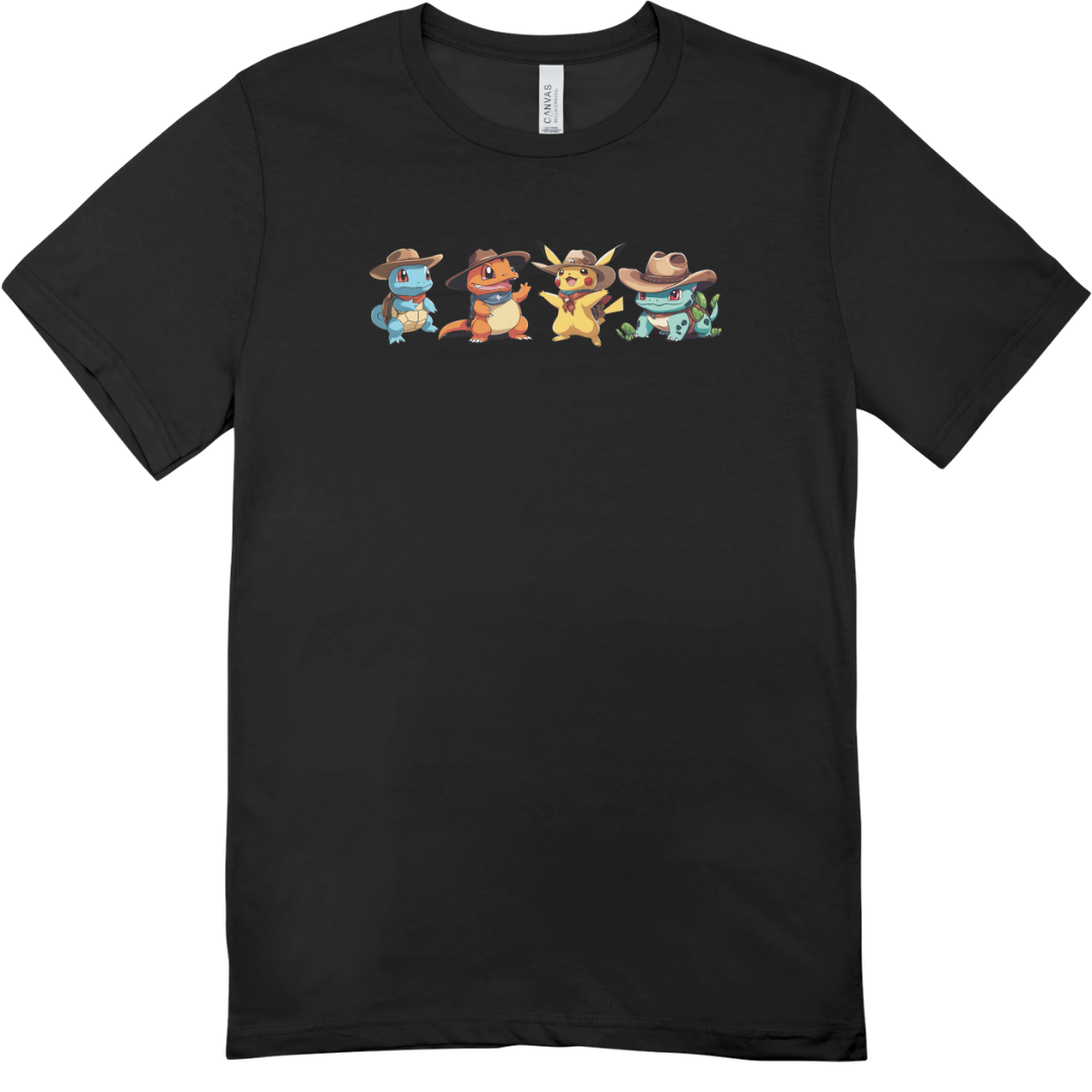 Pokemon T-Shirt Cowboy Starters Short Sleeve