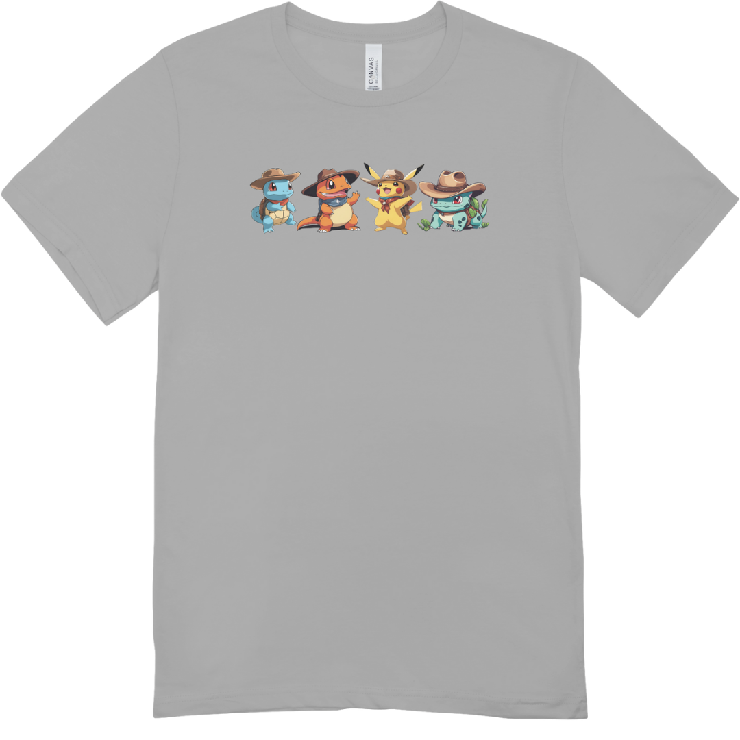 Pokemon T-Shirt Cowboy Starters Short Sleeve