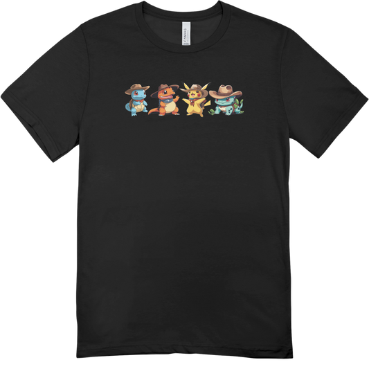 Pokemon T-Shirt Cowboy Starters Short Sleeve
